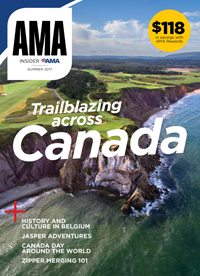 Cover of AMA Insider Magazine summer 2017 with a coastline in Canada.