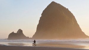 Oregon Coast Cannon Beach Bicycle Haystack Rock
