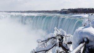 winter in Niagara Falls frozen ice