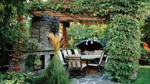 great outdoor space backyard patio harvest table