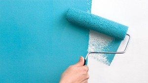 House painting paint roller turquoise