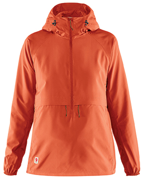 orange hooded long-sleeve windbreaker jacket
